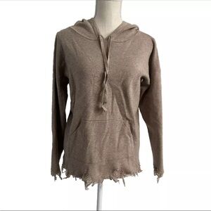 Mittoshop Hooded Sweater Warm soft Hoodie Raw Hem